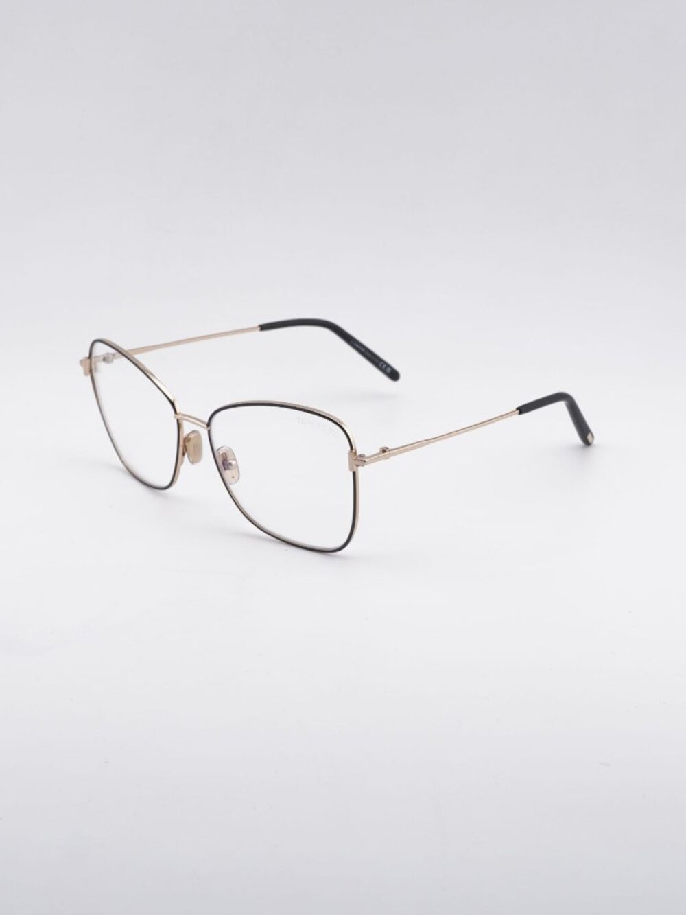 Tom Ford FT5906-B 001 Eyeglasses Black 55mm Butterfly Frame, Blue Light Block